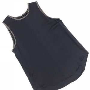 THEORY Navy Blue 100% Silk Sleeveless Blouse